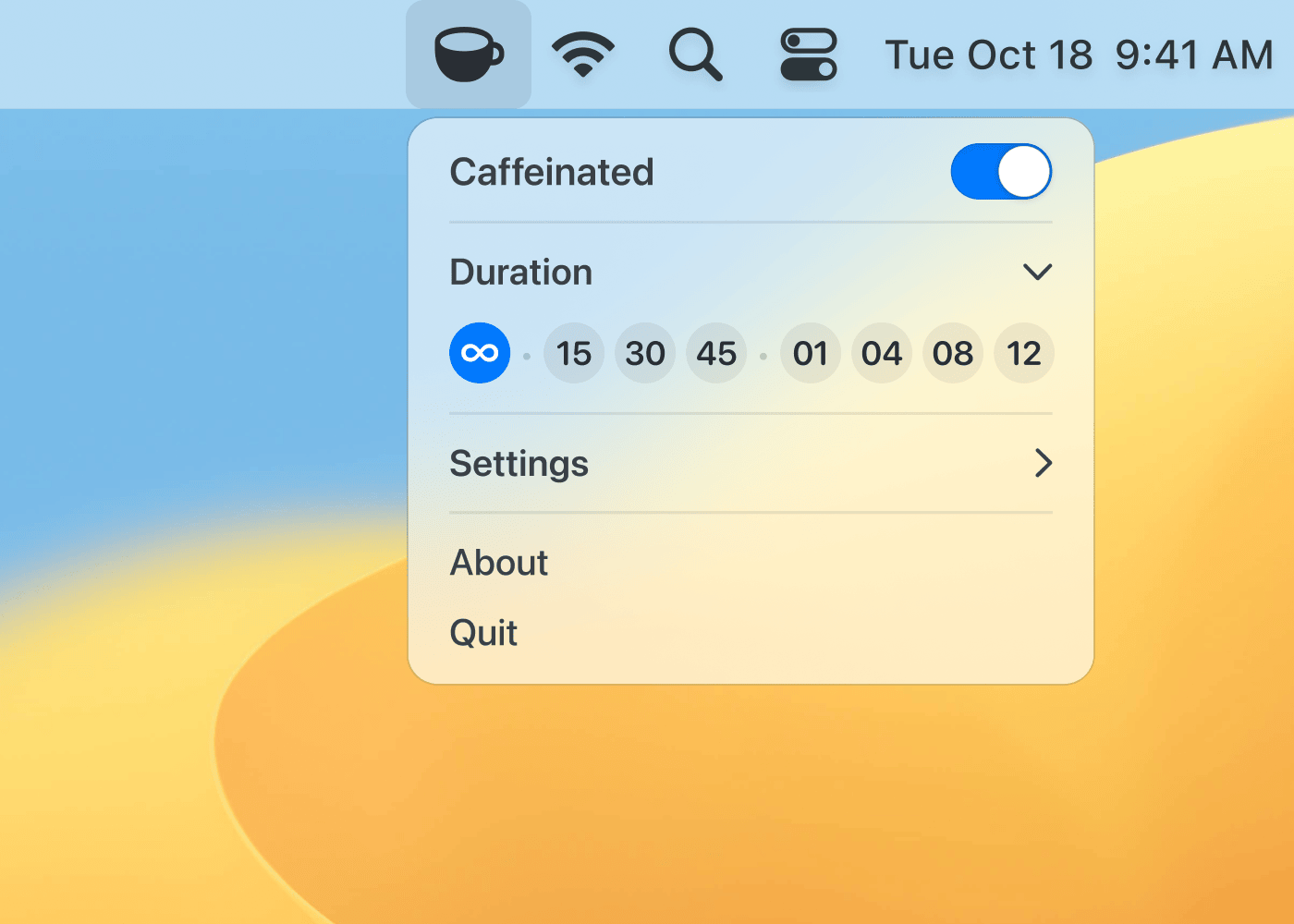 Caffeinated screenshot 1